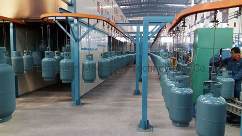 Automatic LPG Cylinder Powder Coating Line, Effective Space-Saving Spray Paint Booth