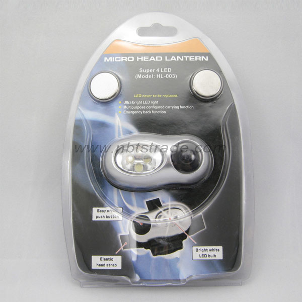 Micro 4 LED Headlight with Elastic Nylon Band 