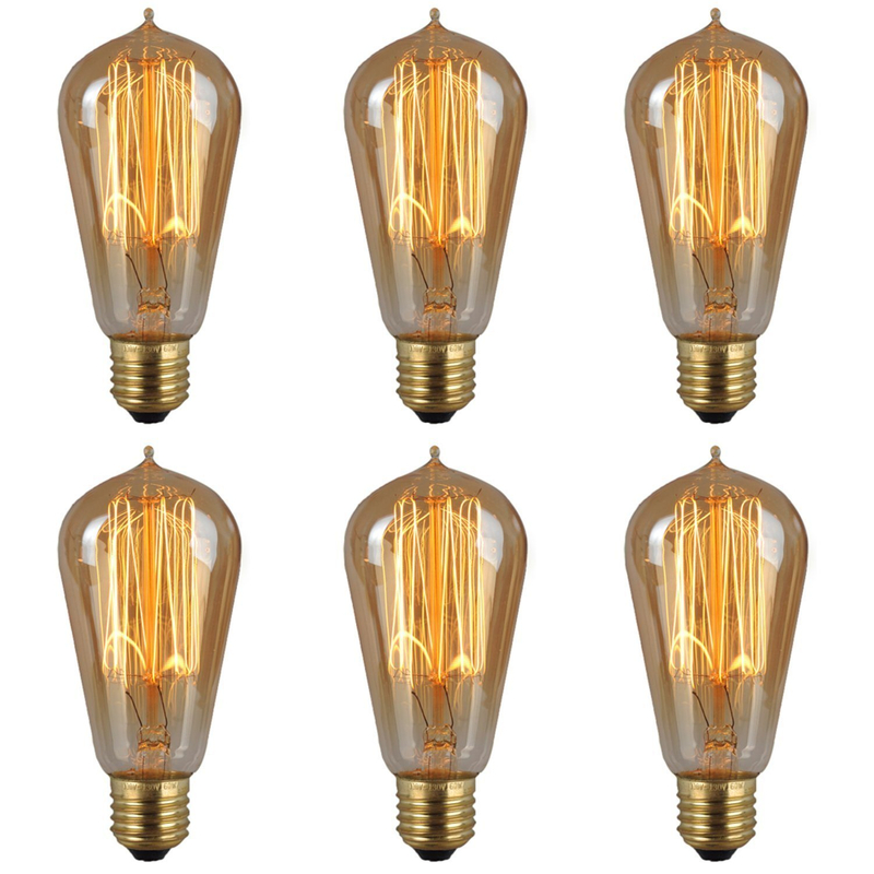 Glass Vintage Industrial Pendant Light Used Edison Bulb