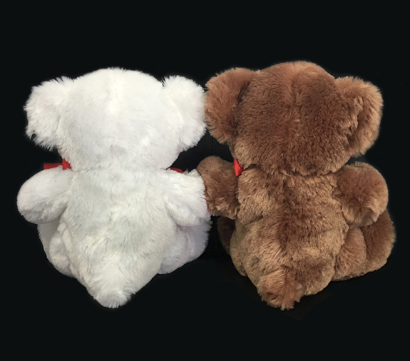 Couple Teddy Bears with Hearts for Valentines Gifts