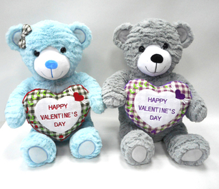 Custom Colorful Valentine Day Beautiful Plush Teddy Bear with Heart