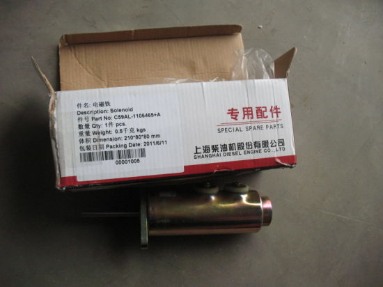 Sdlg LG956 Wheel Loader Parts Shangchai C6121 Engine Parts Solenoid C59al-1106465+a