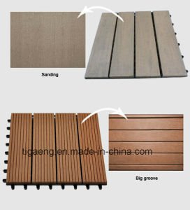 Decking compos&eacute; en plastique en bois de Decking de WPC pour l'&eacute;tage ext&eacute;rieur de piscine