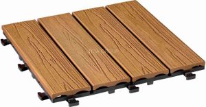 Decking de madera del compuesto del HDPE de los azulejos de WPC DIY/de la instalaci&oacute;n f&aacute;cil al aire libre