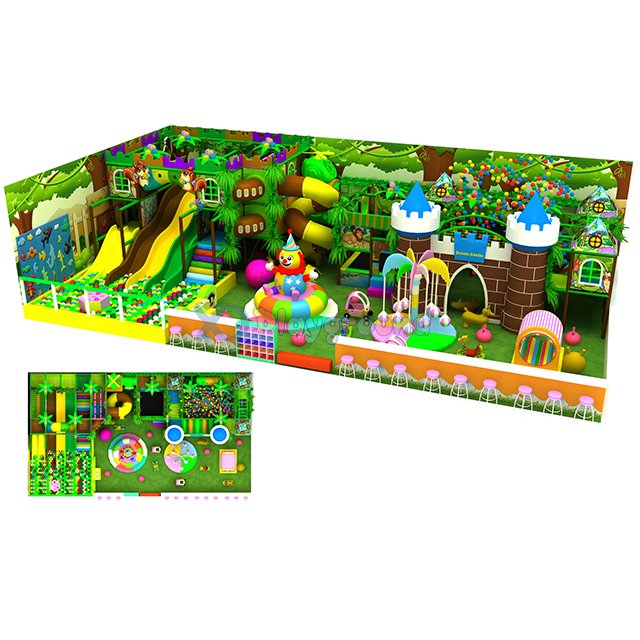 Jungle Theme Kids Мягкая крытая игровая площадка со скалолазанием