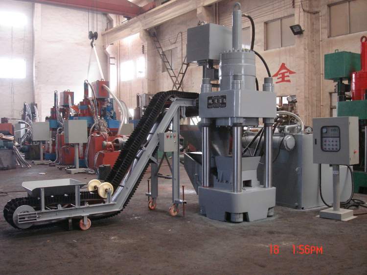Hydraulic metal Briquetting Press Sbj500 with Conveyor B500