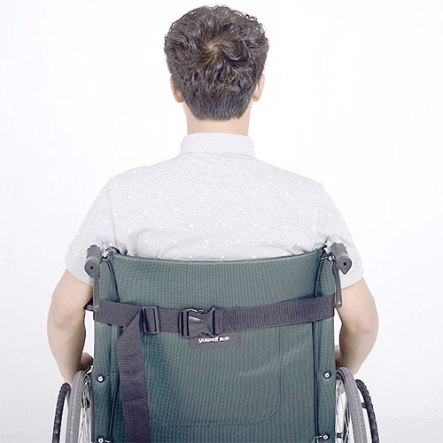 Wheelchair safety belt skid prevention belt