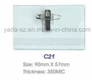 Clear PVC ID Card Holder with Clip