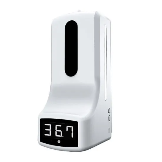 Detector de temperatura Termometría Medición automática de temperatura del sensor 2 en 1 Máquina integrada 1200ml Dispensador desinfectante de manos
