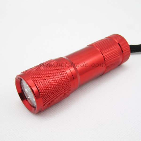 9 LED Aluminum Alloy Torch with Lanyard 
