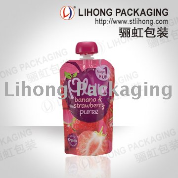 Anti-Choke Screw Cap Beverage Stand Up Pouch For Puree Juice