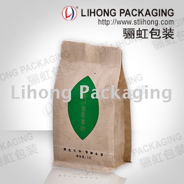 Food Grade Flexible Packaging Resealable Zip Seal Green Tea Bag