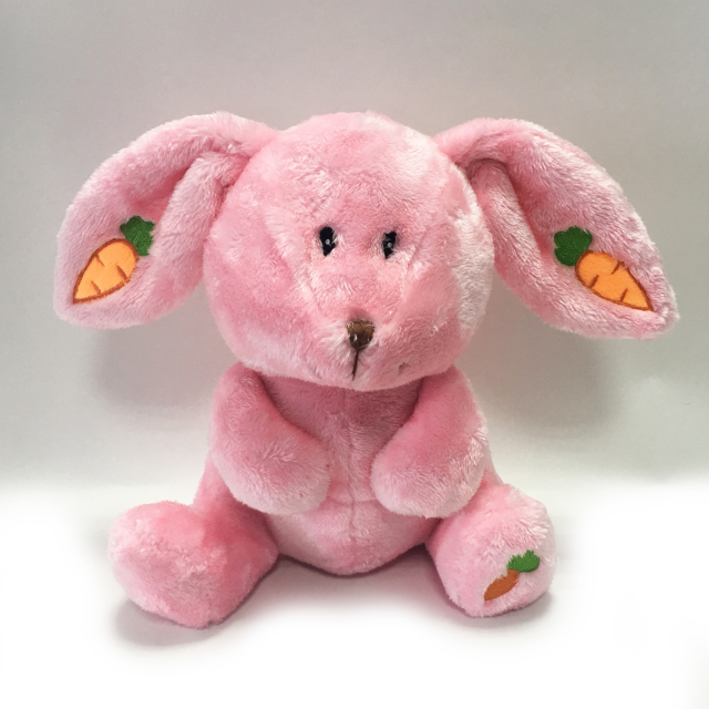 Custom Long Ear Valentine Stuffed Rabbit with Carrot Plush Toy