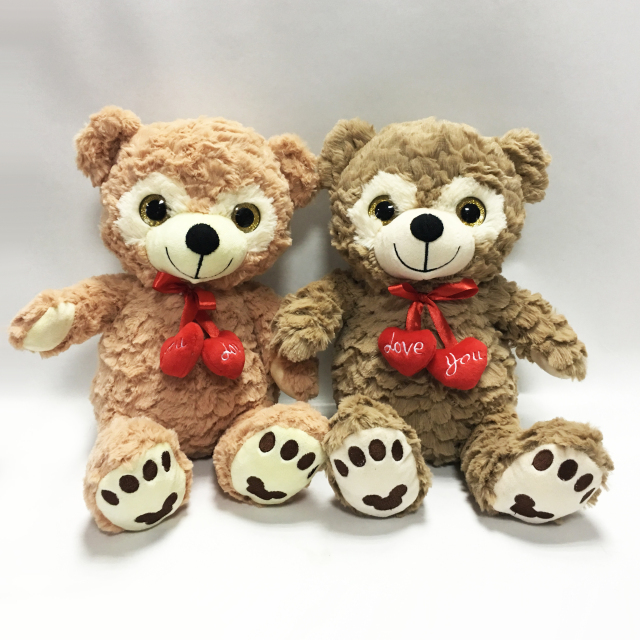 Wholesale Valentine Soft Plush Happy Teddy Bear with Love Embroidery