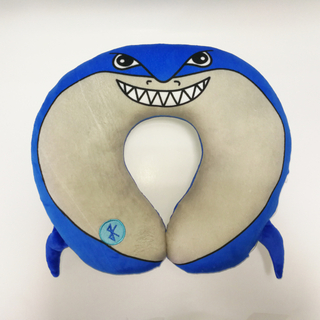 High Quality U Shape Blue Shark Neck Pillow with Music