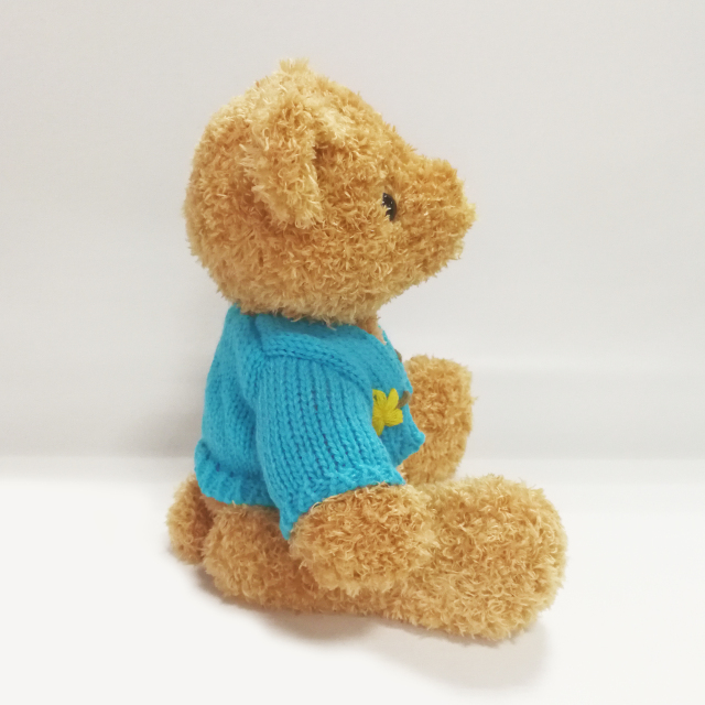 Cute Brown Teddy Bear Toys with Blue Sweater Kids Toys