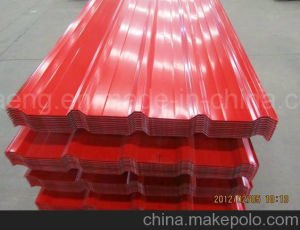 18/28 feuille en acier galvanis&eacute;e enduite d'une premi&egrave;re couche de peinture de toiture rid&eacute;e par mesure en Afrique