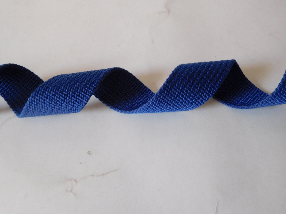 Blue polyester cotton webbing for garments&accessories