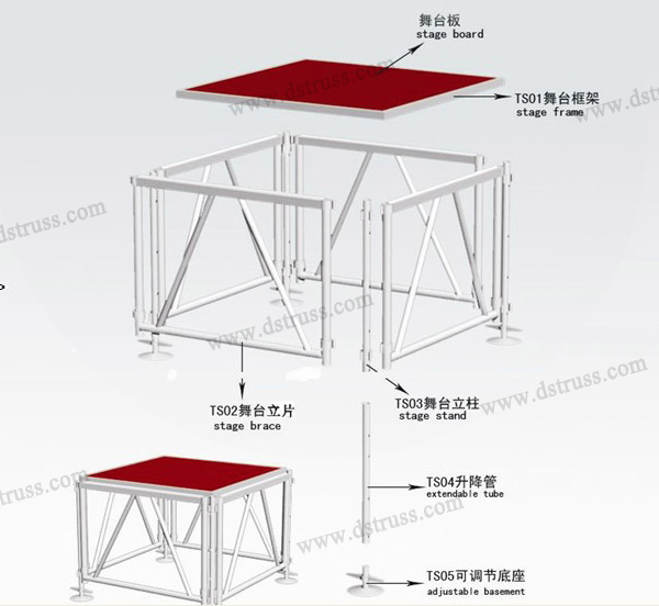 Aluminum Alloy Assembled Glass Stage