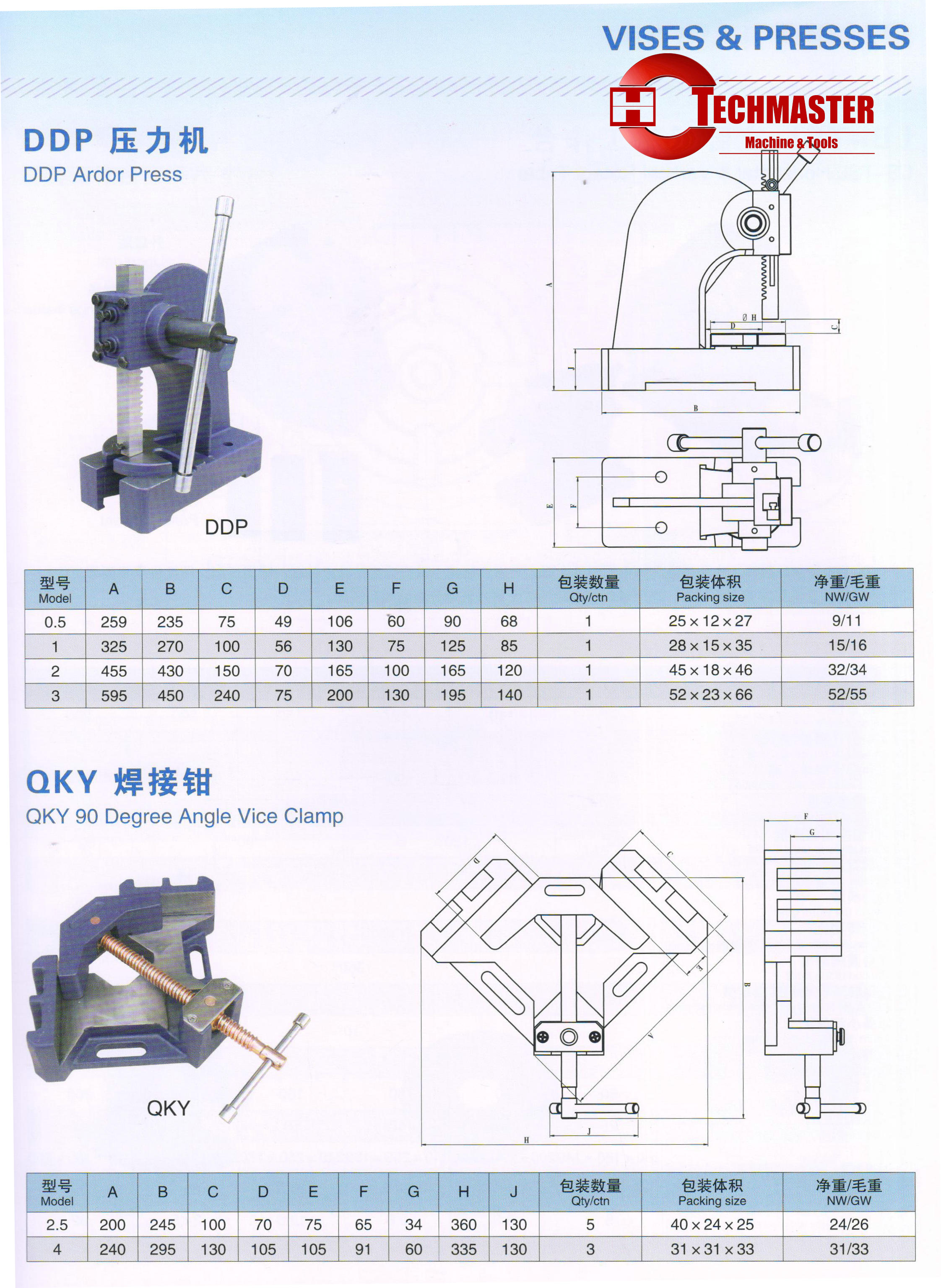 DDP ARBOR PRESS -QKY 90 DEGREE ANGLE VICE CLAMP 