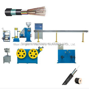 Fiber Optical Outdoor Cable Extrusion Machine in Wire and Cable Manufacturing Line. Fibre Optic Drop Cable Sheath Wire Extrusion Machine~