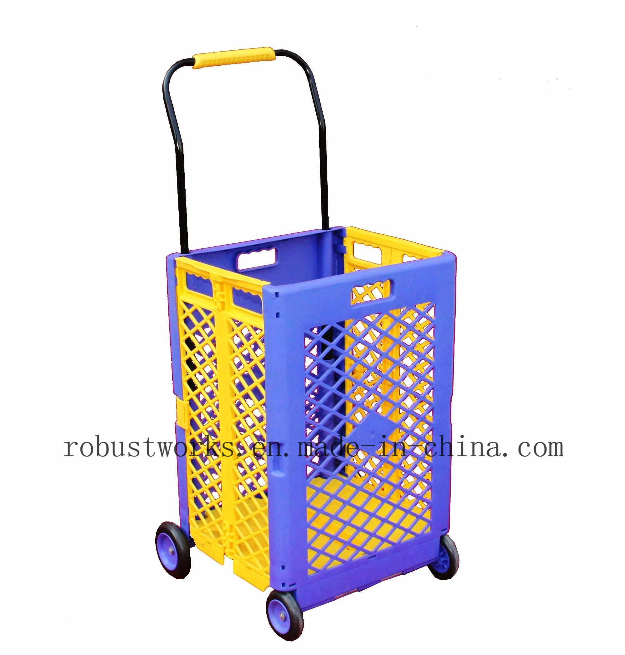 Extra Capacity Plastic Folding Shopping Cart (FC404C)