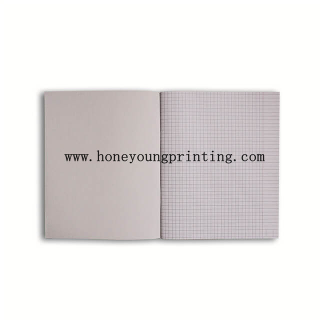 Kids exercise book 5x5mm square with red margin staple binding 