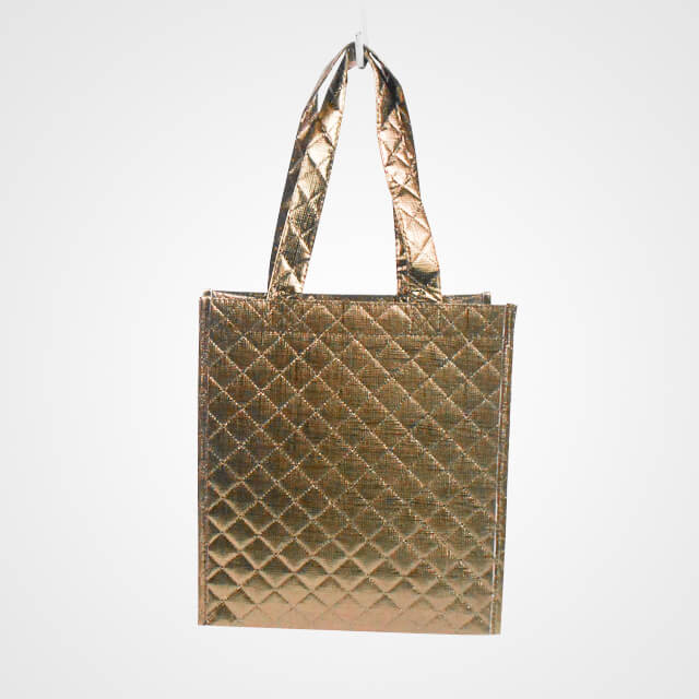gold foil laminated cloth shopper bags