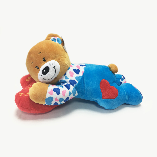 Soft Fabric Plush Toy Bear Sleeping Teddy Bear with Heart