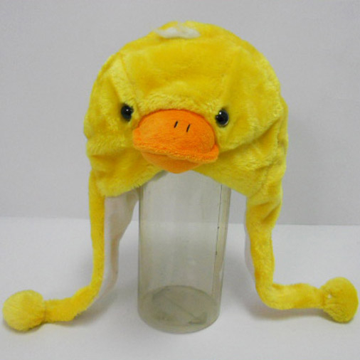 Soft Plush Toy Yellow Duck Winter Hat for Kids