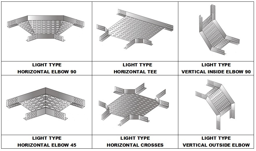 Heavy Duty Cable Tray Accessories Hozizontal Tees/Crosses/Vertical