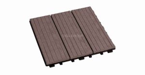 Uso pl&aacute;stico de madera WPC de /Outdoor del suelo de la cubierta que enclavija el azulejo de DIY