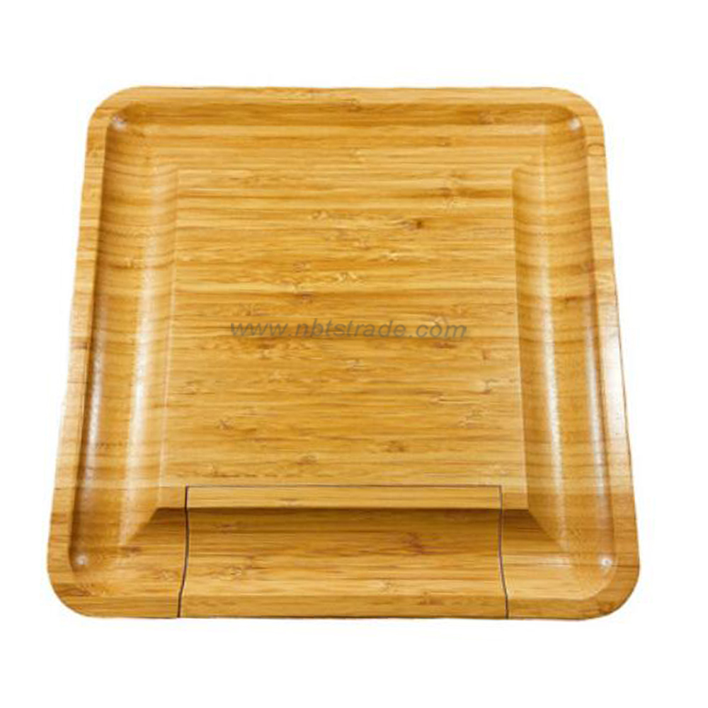 Square Cheese Board Set with Cheese Knives Bamboo Cutting Board