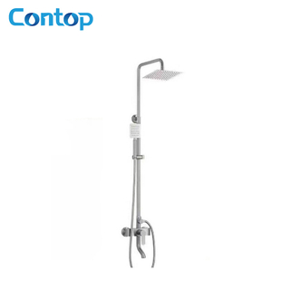 304 Stainless Steel solid body brushed shower set