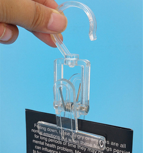 A003 Plastic Sign Price Tag Card Poster Display Hanging Hooks Clips H110mm Good Quality