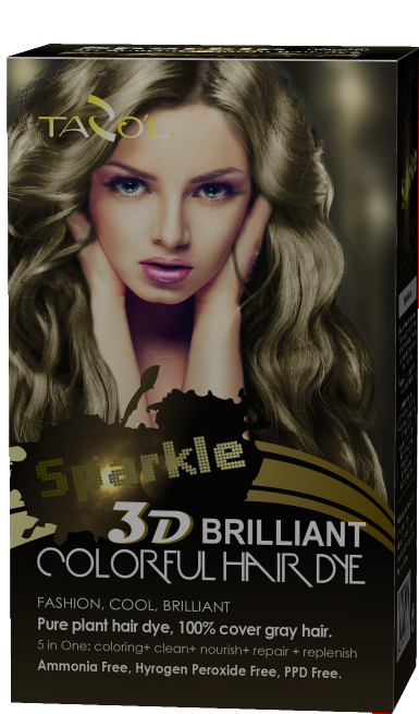 3D Briliant Sparkle Colorful Hair Dye Natural Brown