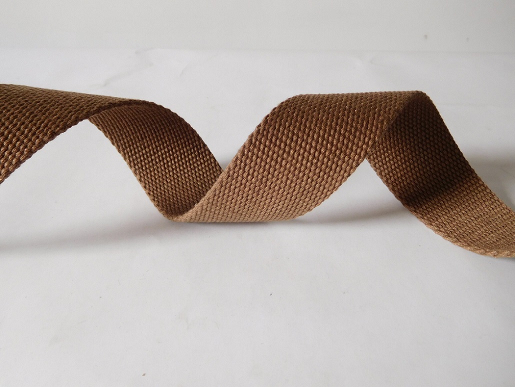 37mm brown Cotton webbing for garment and belt