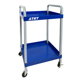  Capacity 2-Shelf Service Cart Steel Tool Cart with Wheels