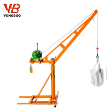360 Degree rotated mini crane with winch with clutch
