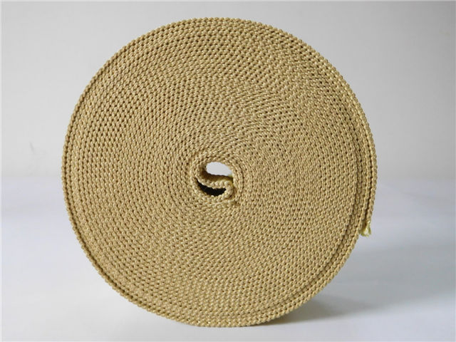 Flame retardant aramid fiber webbing for industry