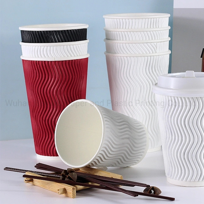 8 Oz Disposable Ripple Wall Coffee Paper Cup