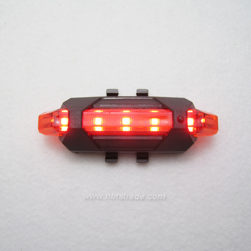  USB Rechargeable 5LED Bicycle Tail Light Warning Lamp 