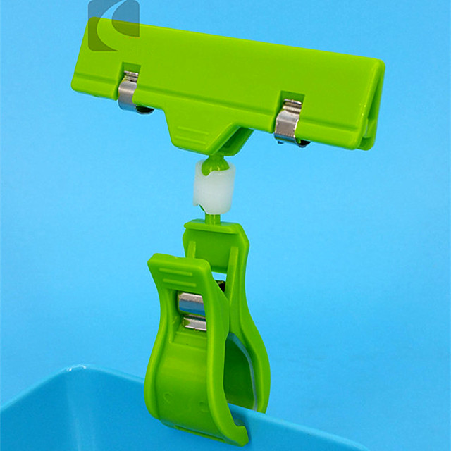C001 Clear POP Plastic Price Tag Sign Card Holder Paper Display Promotion Clips In Retail Store