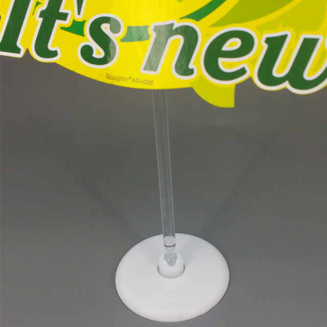 C039 POP Plastic Two Round Base Price Tag Sign Card Holder Paper Display Promotion Hanging Clips Stand In White For Retail Store Advertising Good Quality