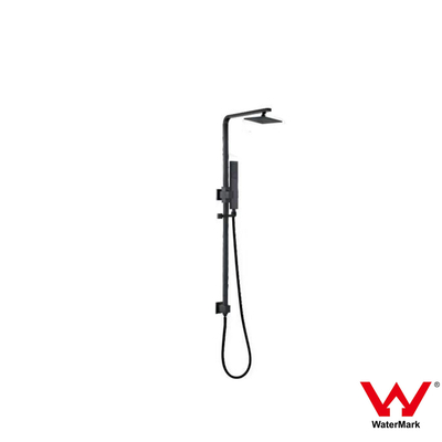 Australia standard WELS approval brass rain shower colunm square black matt shower