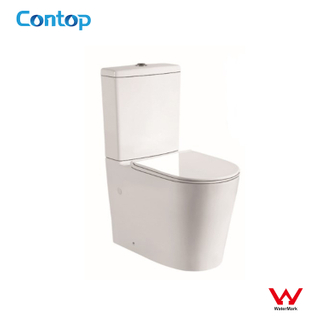 Australia Watermark Approval Sanitaryware Ceramic Two-piece Wall-faced Rimless Flush Toilet