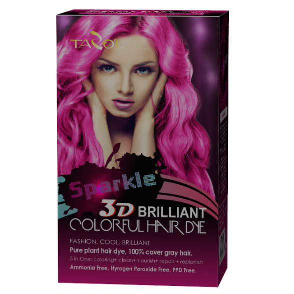 3D Briliant Free Ammonia Hair Dye Pink Color 150ml