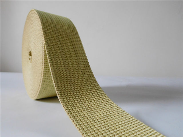 Flame retardant aramid fiber webbing for industry