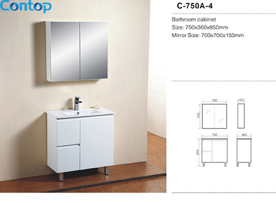 Quality bathroom vanity MDF wood modern bathroom cabinet C750A-4