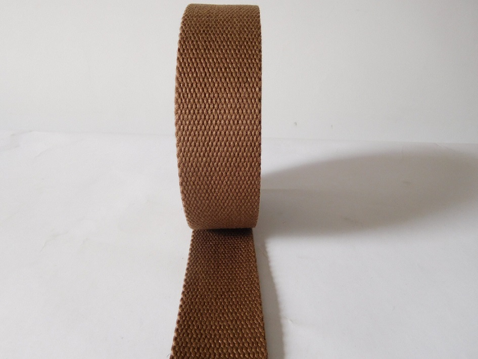 37mm brown Cotton webbing for garment and belt